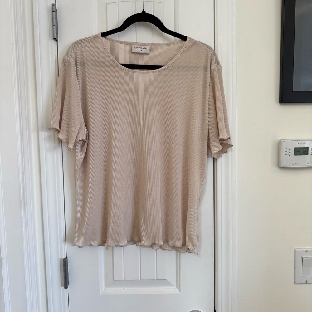 Bonmarche Vintage Beige Short Sleeve Top